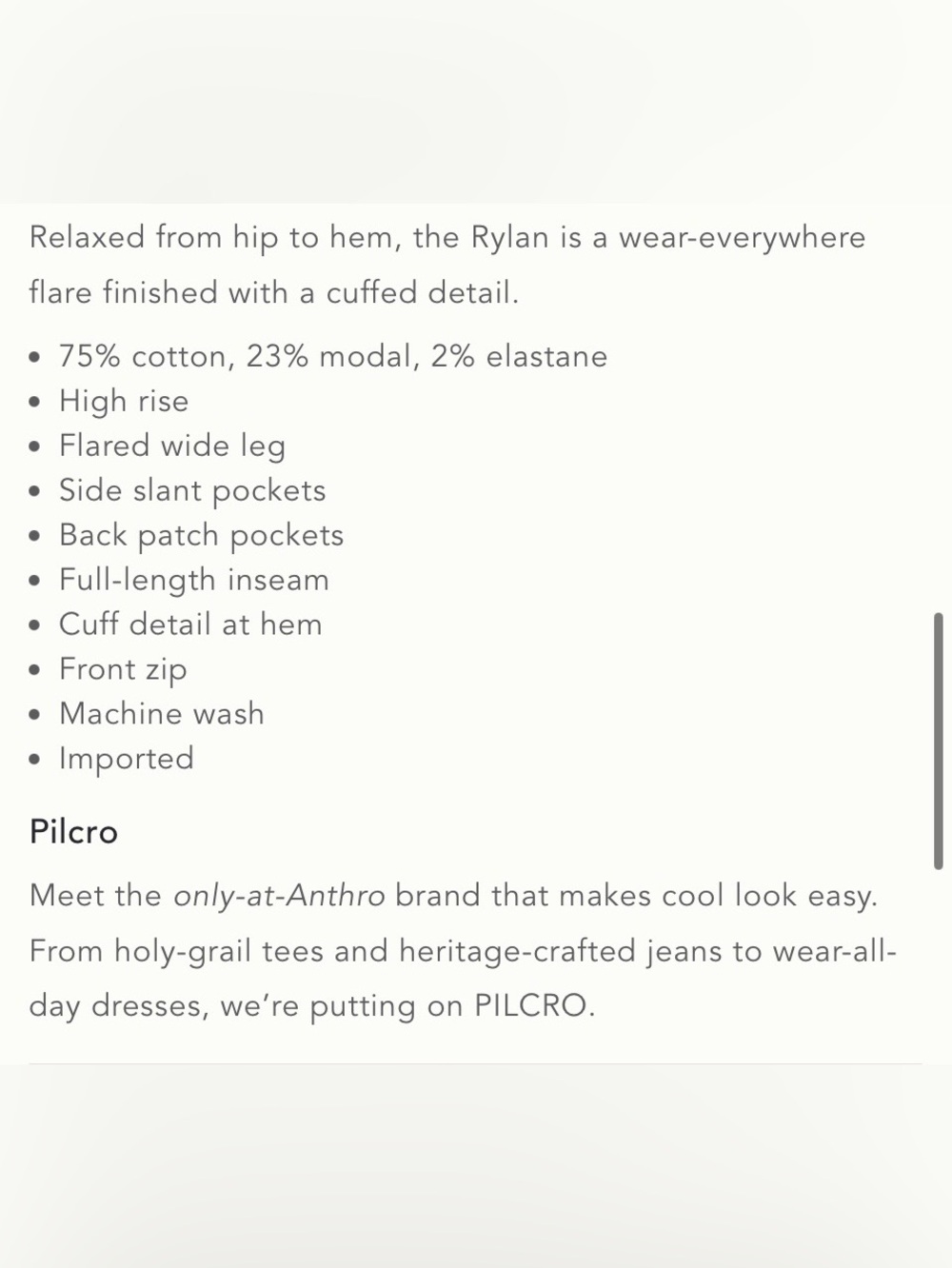 NWT Size 27 - Rylan Cotton High-Rise Flare Jeans Pilcro: Corduroy (US$ 148) - Picture 11 of 16